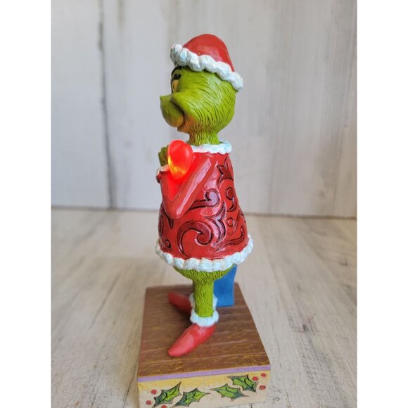 Jim Shore Grinch 6010782 light up heart Xmas figure decor Enesco - Picture 7 of 8